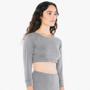 American Apparel Ponte Long Sleeve Crop Raglan